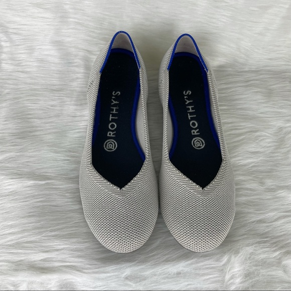 Rothy’s the Flat Flax Birdseye Retired Color Size 7.5 EUC Ballet Flats - Picture 1 of 12